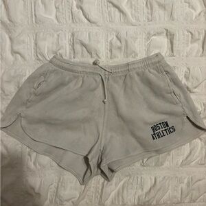 Brandy Melville White Lounge Shorts White and Dark Green